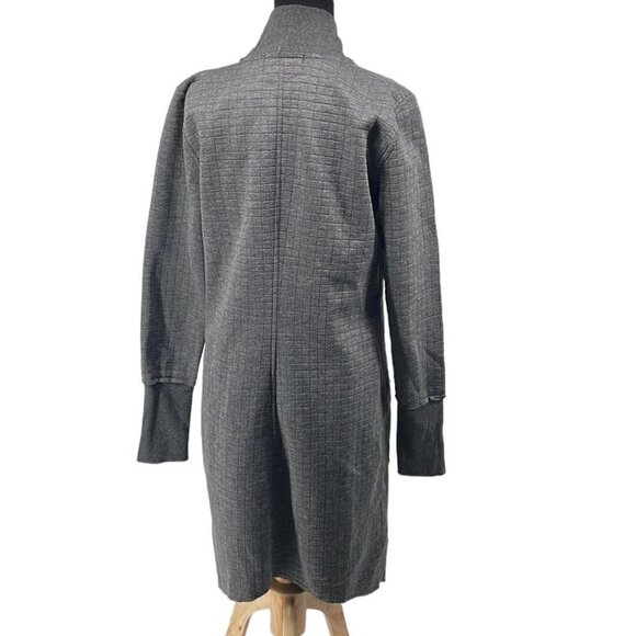 REBECCA King grey long cardigan Shacket thumbholes minimalist career casual sz m - Picture 3 of 13